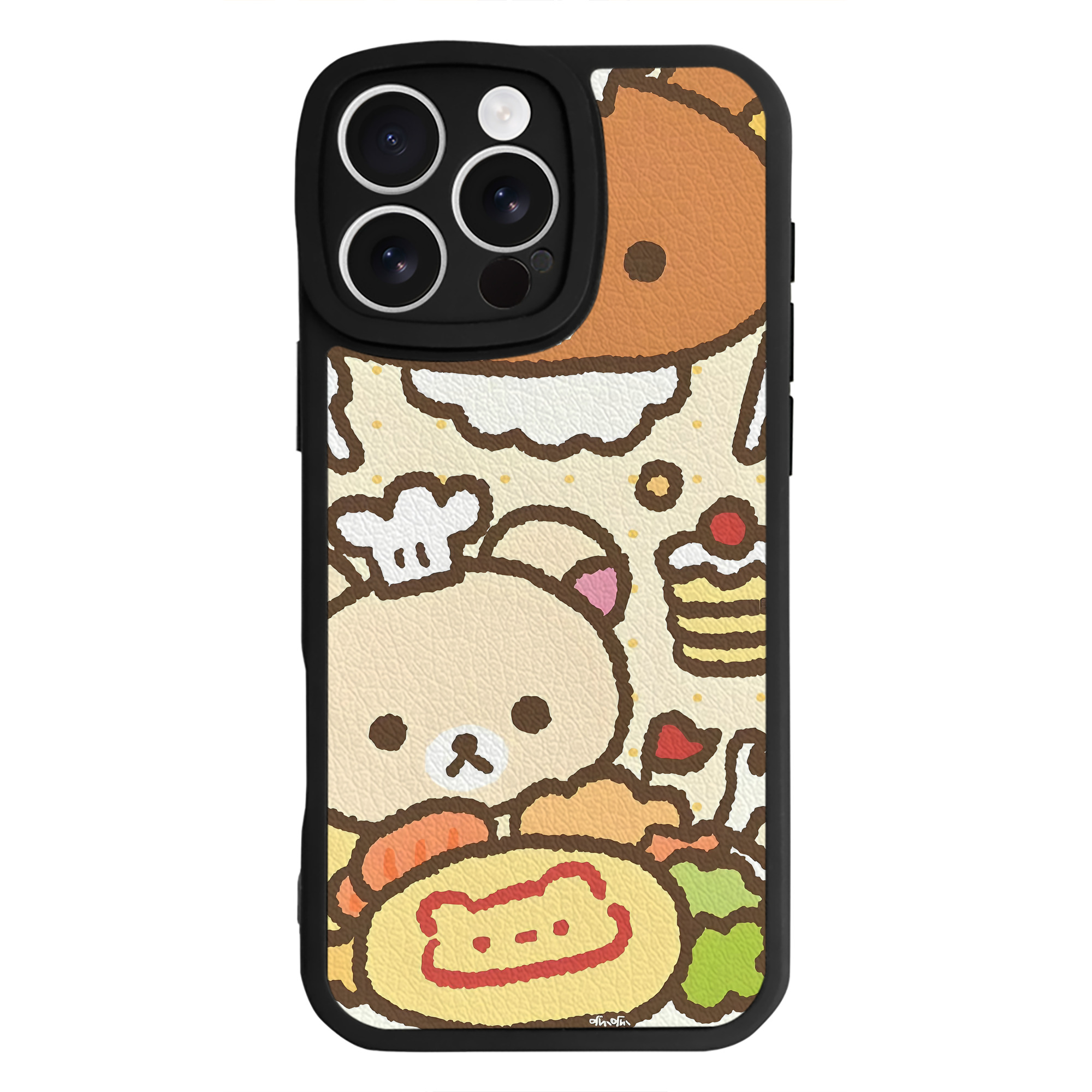 （画像用） リラックマ リラックマ キイロイトリ Rilakkuma Korilakkuma Kiiroitori 【iPhone 16シリーズ対応】シリコンスマホケース（レザー調） 材質：シリコン